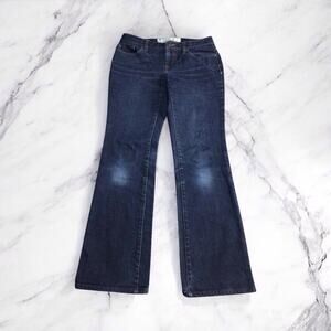 Ann Taylor Loft Curvy Boot Denim Jean Women Size 2 Blue Dark Wash